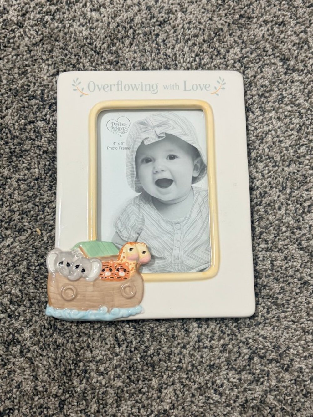 Precious Moments Noah's Ark Ceramic 4x6 Frame – Overflowing with Love – New
